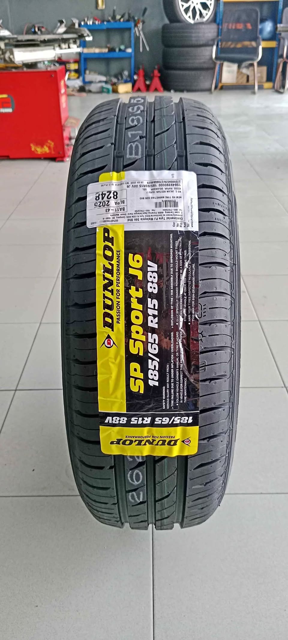 185 65 15 (DUNLOP J6) Tayar 2025 (1pcs RM173)